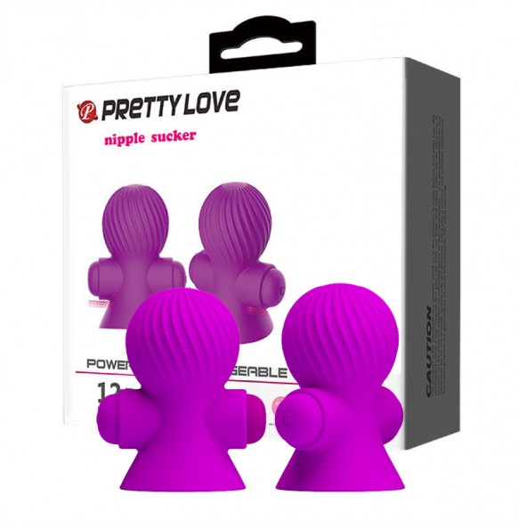 PRETTY LOVE Strong Vibration Nipple Sucker Massager (Chargeable -Purple)